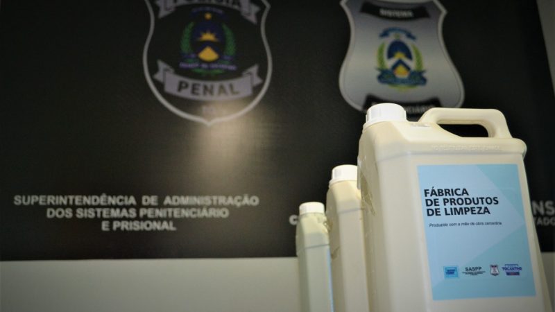 Sabão líquido artesanal produzido na Cadeia Pública de Formoso do Araguaia será distribuído em todas as unidades penais do Tocantins