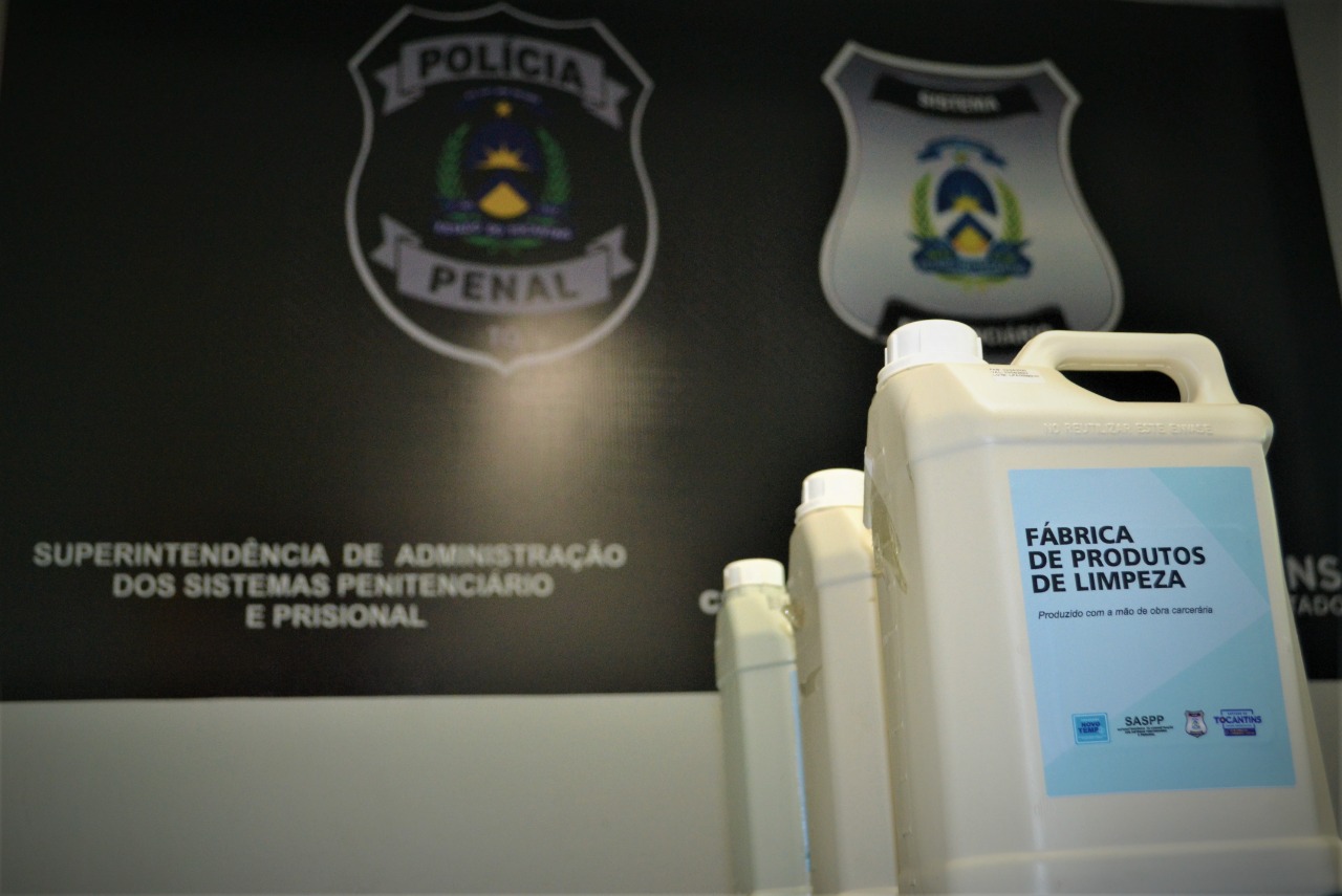 Sabão líquido artesanal produzido na Cadeia Pública de Formoso do Araguaia será distribuído em todas as unidades penais do Tocantins