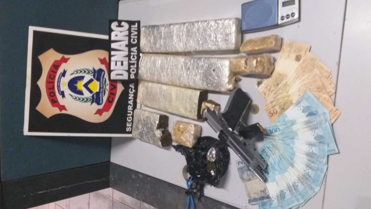 Suspeito de tráfico é preso e 5kg de drogas e uma arma são apreendidas em Araguaína
