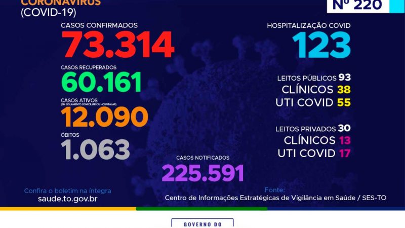 Coronavírus: com mais de 73 mil confirmações, Tocantins soma 60 mil  pacientes recuperados