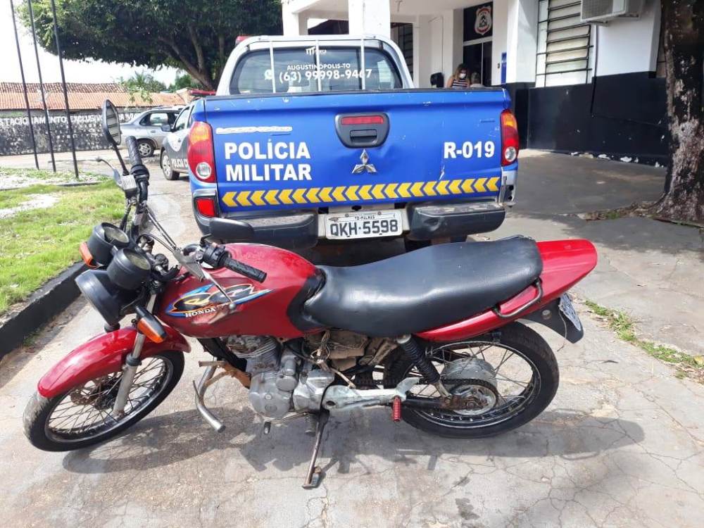 Motocicleta com registro de roubo é apreendida em Augustinópolis