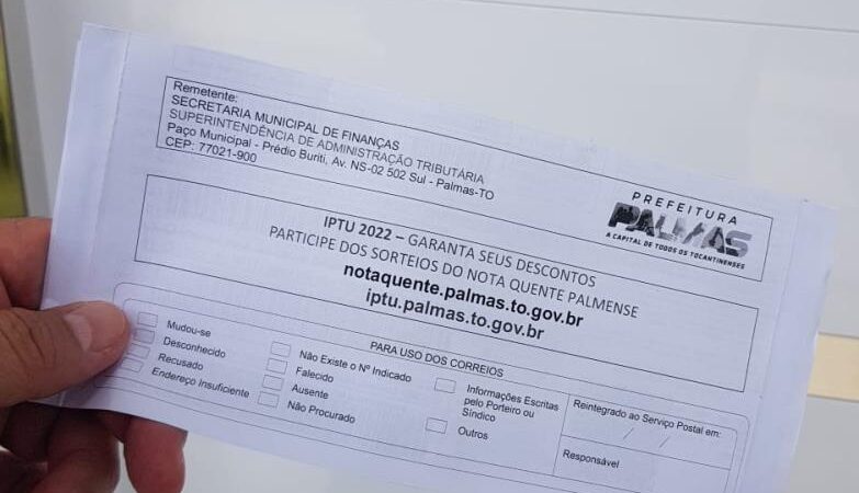 Palmense tem até quarta para pagar IPTU deste mês