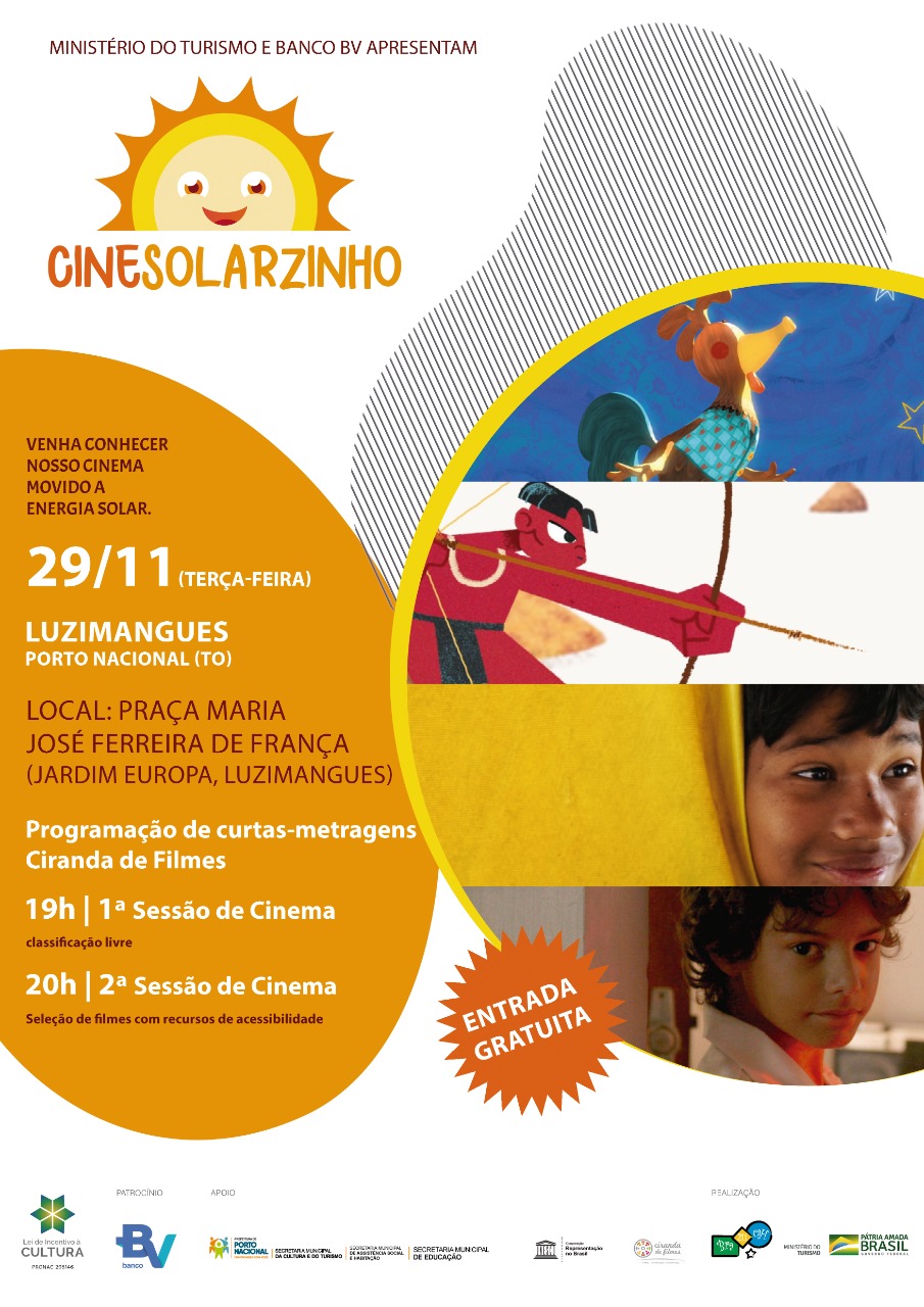 Luzimangues recebe o projeto Cinesolarzinho, cinema itinerante movido a energia solar, no dia 29 de novembro